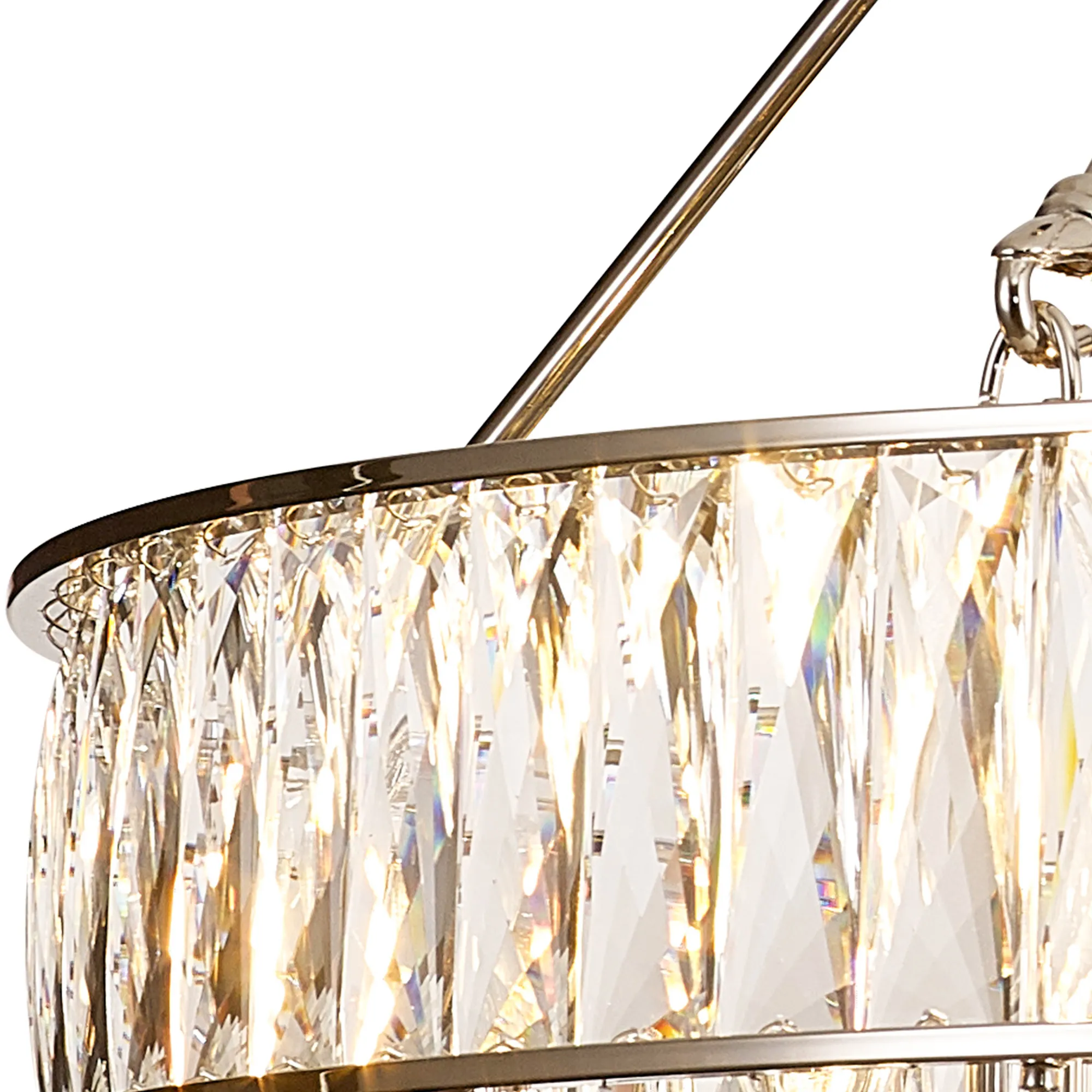 Vivienne Crystal Pendant/Semi Ceiling 8 Light Polished Nickel IL31820  Diyas Vivienne Polished Nickel